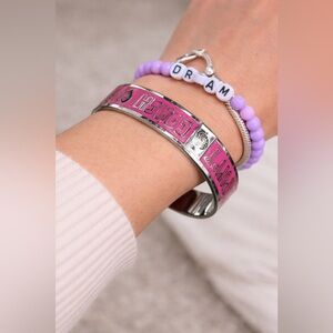 Coach Poppy Y2K pink enamel logo bangle bracelet